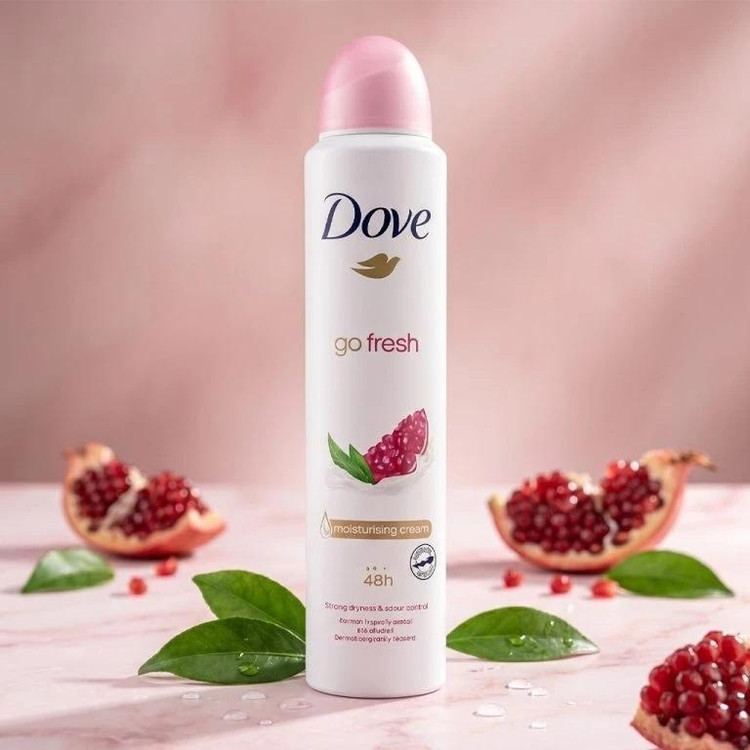 اسپری ضد تعریق زنانه داو مدل Go Fresh با رایحه انار و لیمو ترش حجم 250 میلی لیتر